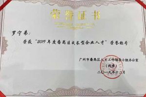 开云（中国）集团CEO罗宁弟荣膺番禺区杰出产业人才奖